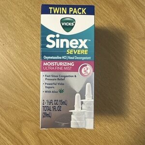 Twin Pack Sinex Severe Moisturizing Ultra Fine Mist Nasal Decongestant EXP 04/27